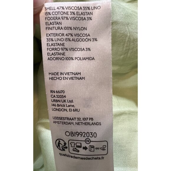 Maeve Anthropologie Mini Dress Size Large Sleeveless Volume Hip Green Stretch - Picture 7 of 15